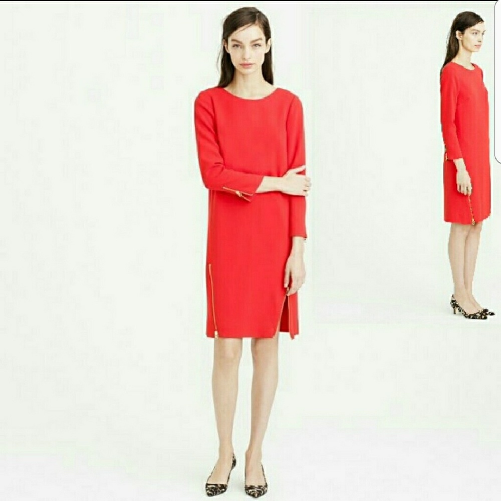 Long Sleeve Red JCrew Dress